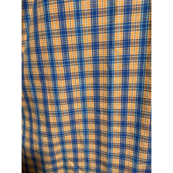 Wrangler George Strait Shirt Mens XL Orange Blue Plaid Short Sleeve Western - Picture 2 of 4